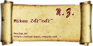 Mikes Zénó névjegykártya